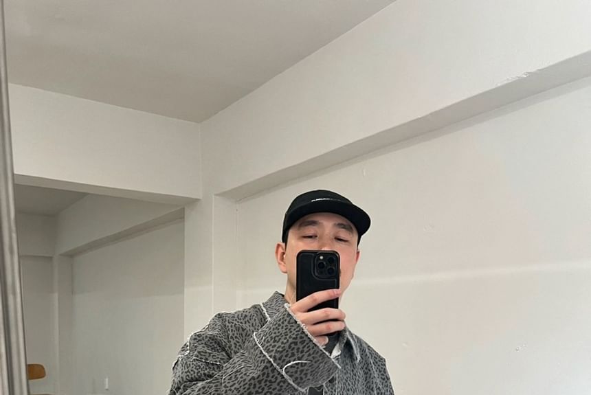 SeoulPop - Unisex luipaardprint cropped jack met knopen