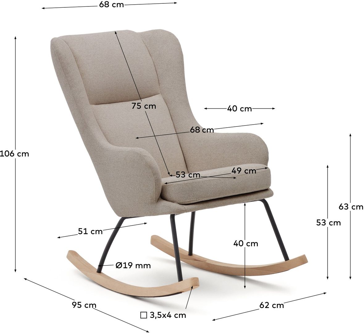 Kave Home   Maustin Schommelstoel