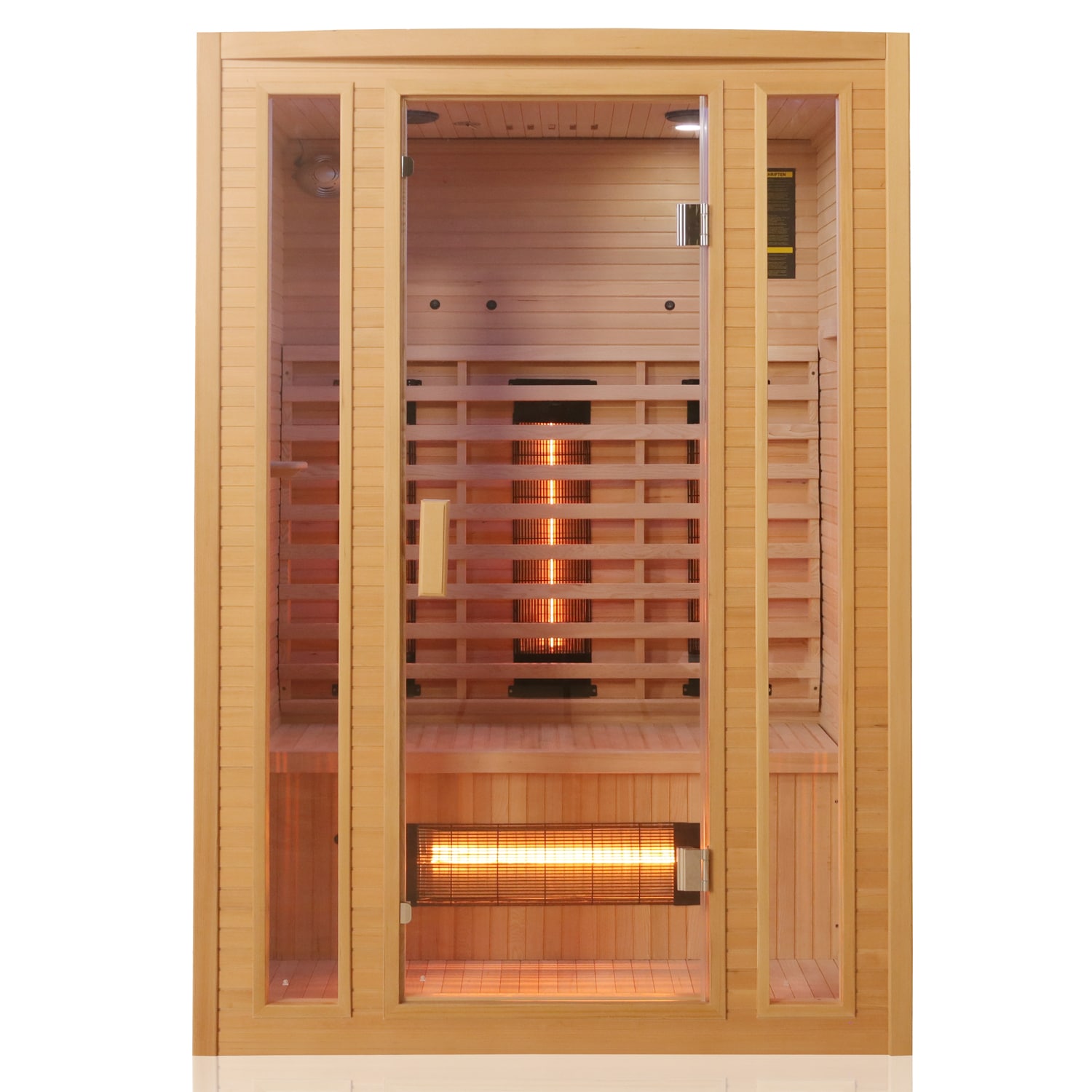 Tronitechnik® Infrarotkabine Infrarotsauna MANILA 130cm x 100cm inkl. 6 Vollspektrumstrahler, 2 Personen, LED, Hemlockholz
