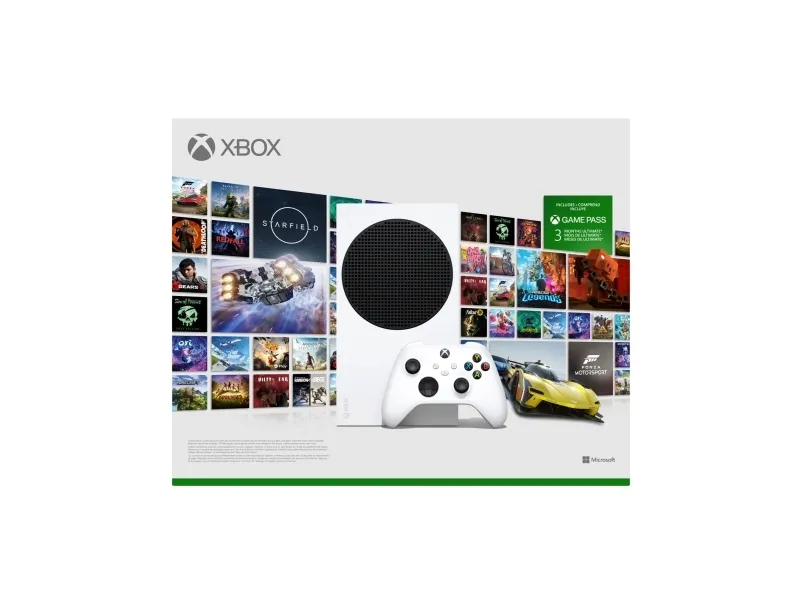 Microsoft® Xbox Series S | Spillekonsol - 1440p@60fps / 1080p@120fps - 512GB SSD NVme - Wi-Fi/LAN - HDMI® 2.1 - Hvid | Inkl. 1 x Xbox trådløs controller (Hvid)