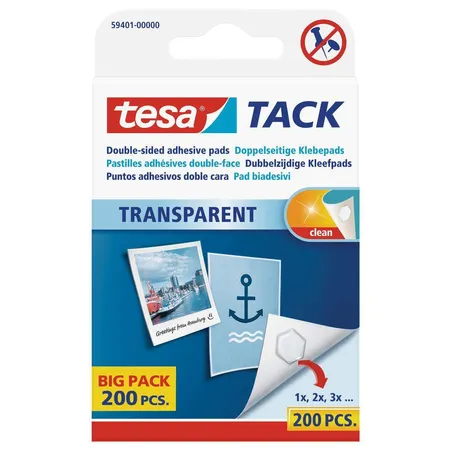 tesa TACK doppelseitige Klebepads wieder ablösbar BIG Pack 200 St.