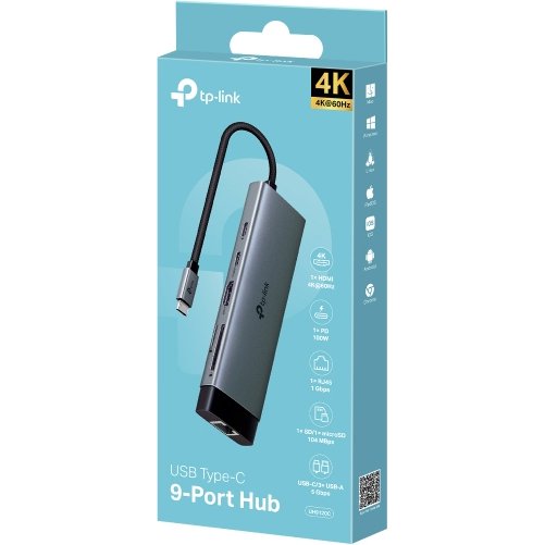 TP-Link UH9120C hub & concentrateur USB 3.2 Gen 1 (3.1 Gen 1) Type-C 5000 Mbit/s