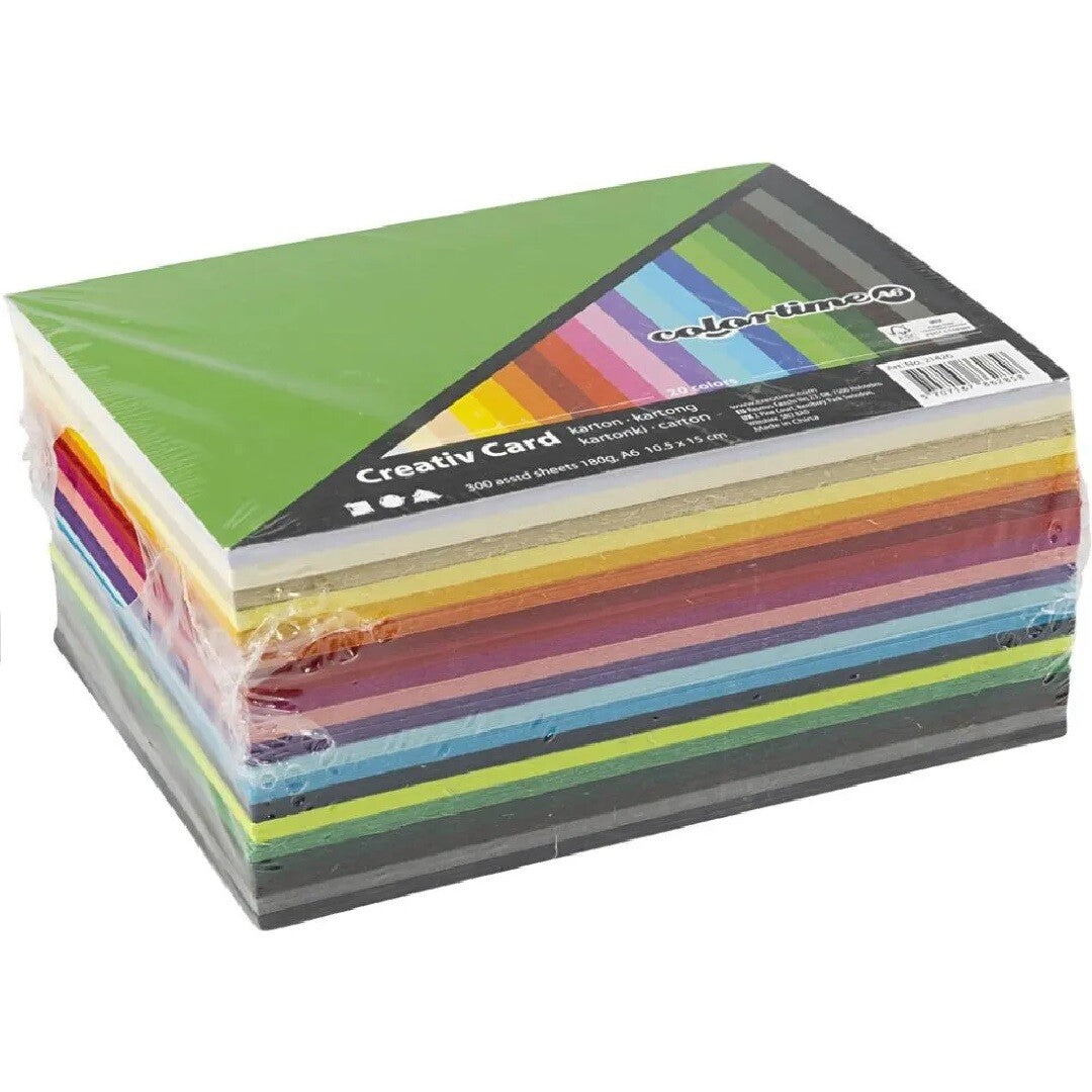 Creativ company knutselkarton A6 180 gr - in 20 kleuren - 300 vellen