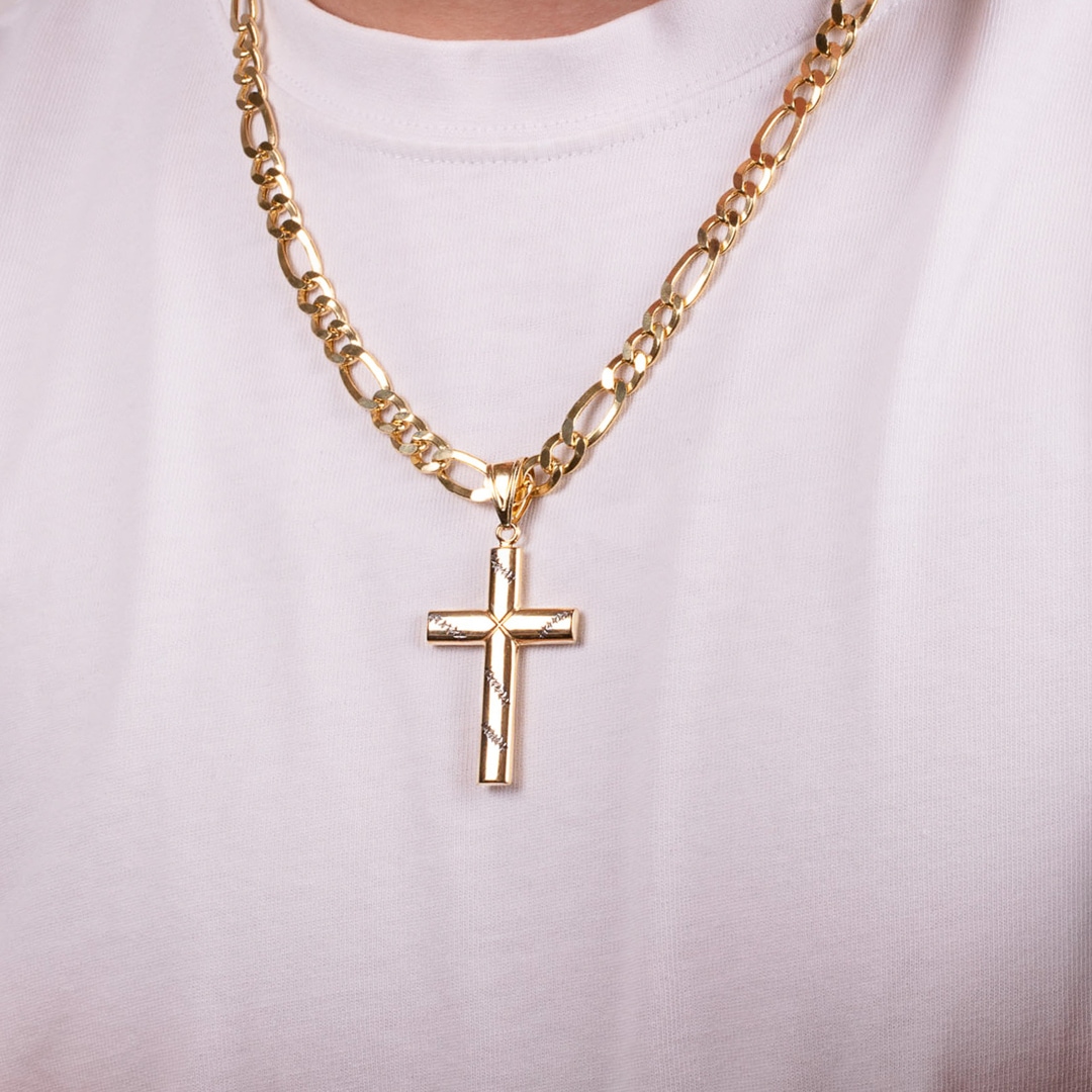 Anhänger 750/18 K Gelbgold Kreuz 50 x 30mm