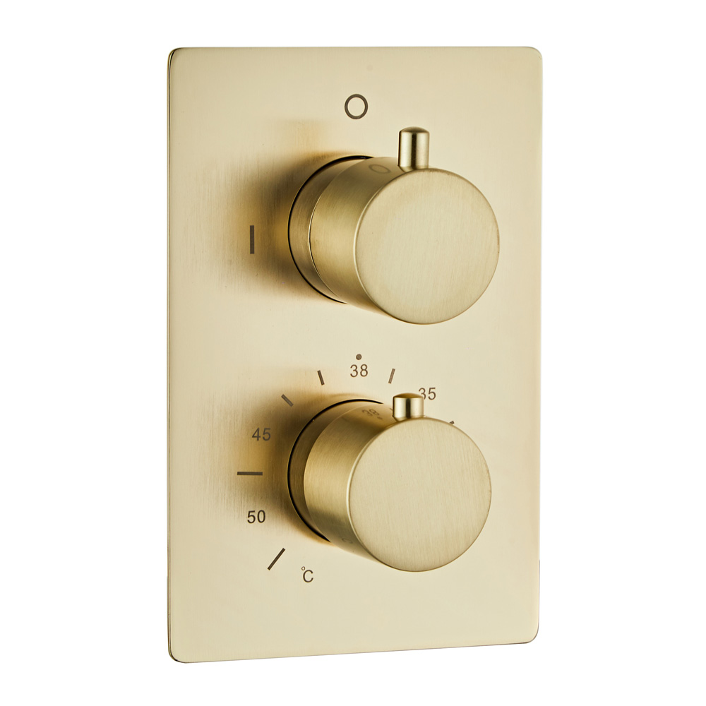 Saniclear Brass inbouw thermostaatkraan geborsteld messing / mat goud