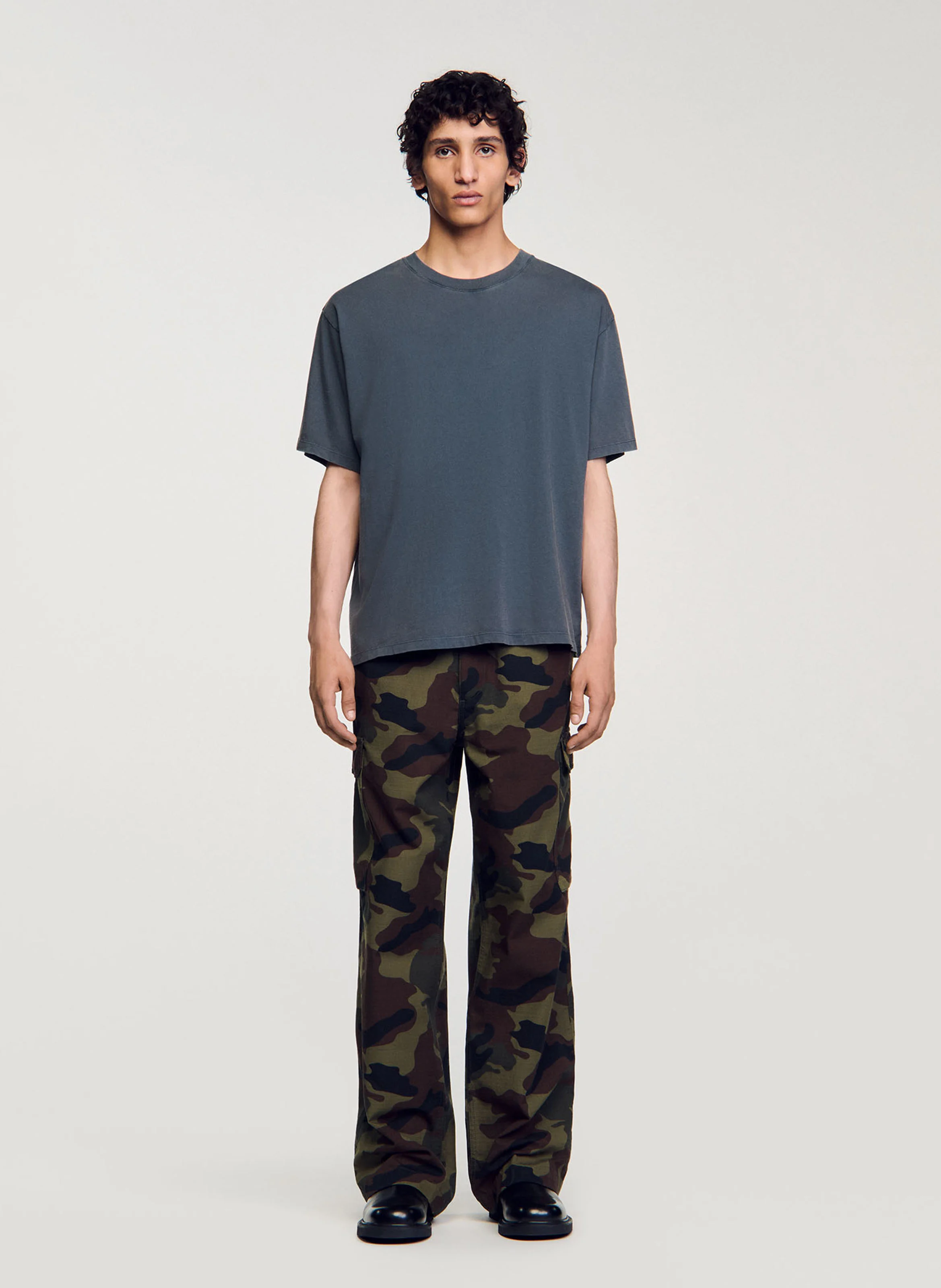 Tee-shirt col rond en coton | Gris