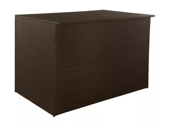 Boîte de stockage de jardin marron 150x100x100cm Résine tressée