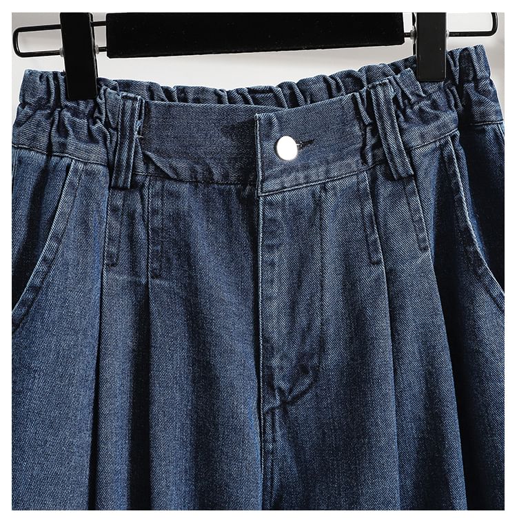ZIMO - Mid Waist Washed Harem Jeans