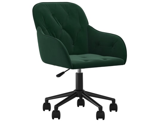 VIDAXL - Chaise de bureau Chaise pivotante de bureau vert foncé velours