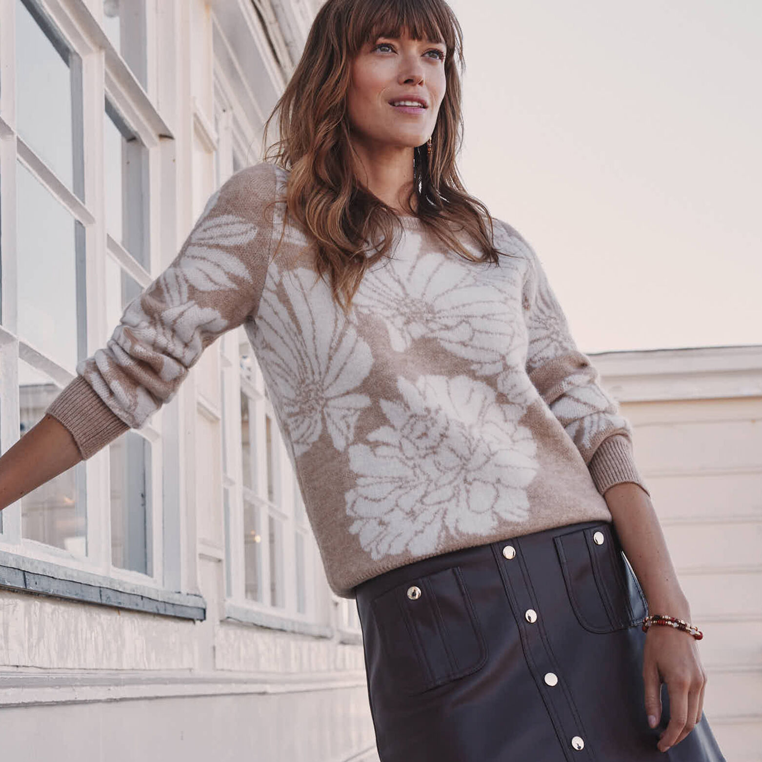Pull jacquard femme