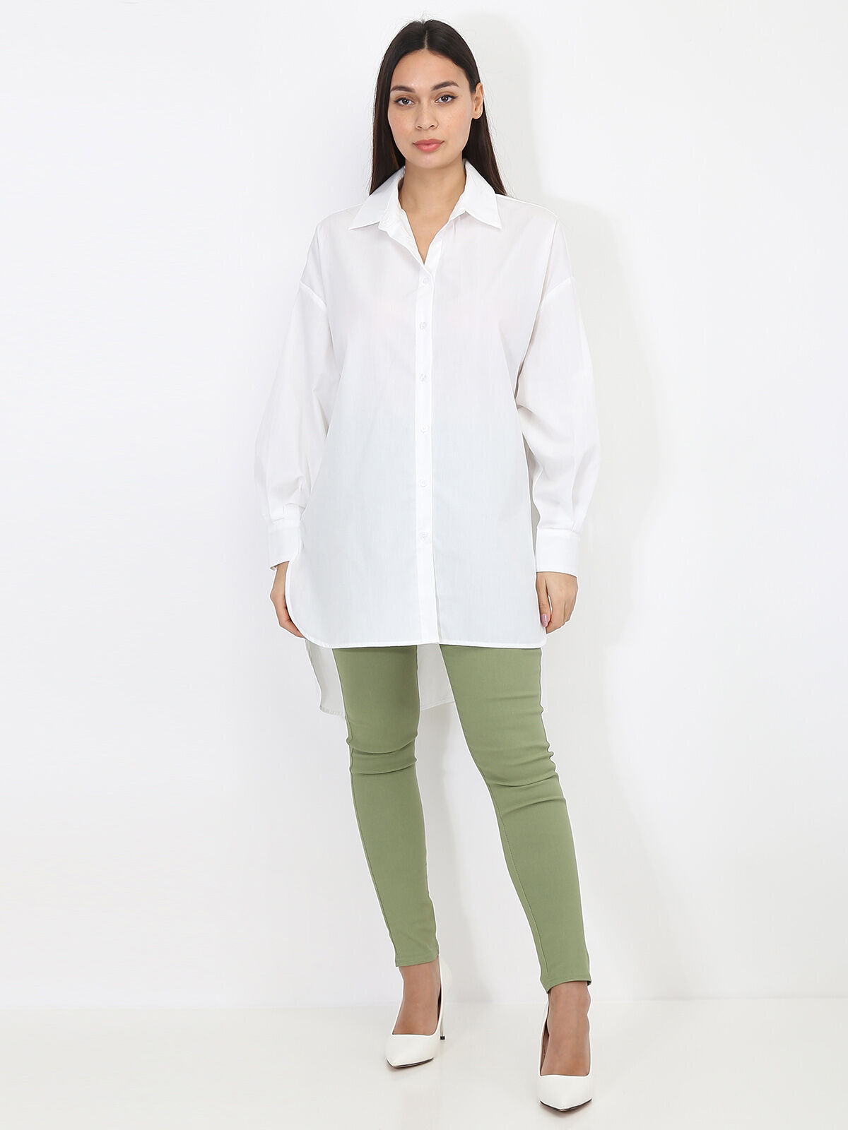Chemise asymétrique ample- Blanc
