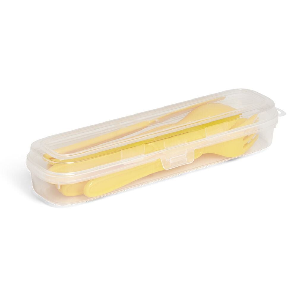 Set couvert à pique-nique 4 personnes 12 pièces jaune