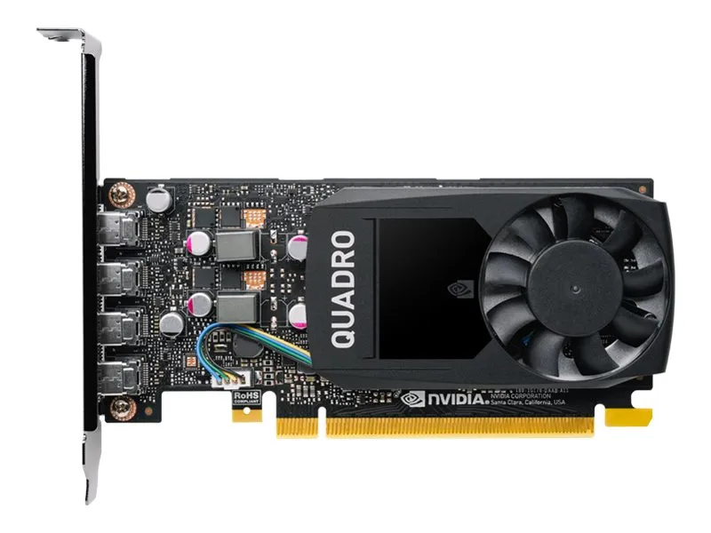 NVIDIA Quadro P1000 - Grafikkort - Quadro P1000 - 4 GB GDDR5 - PCIe 3.0 x16 lavprofil - 4 x Mini DisplayPort - Adapters Included