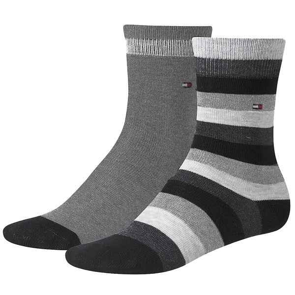 Kids 2-pak Strømper Basic Black Striped