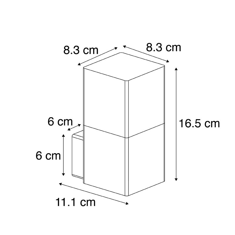Buitenwandlamp, zwart met opaalwitte kap, IP44 - Denemarken