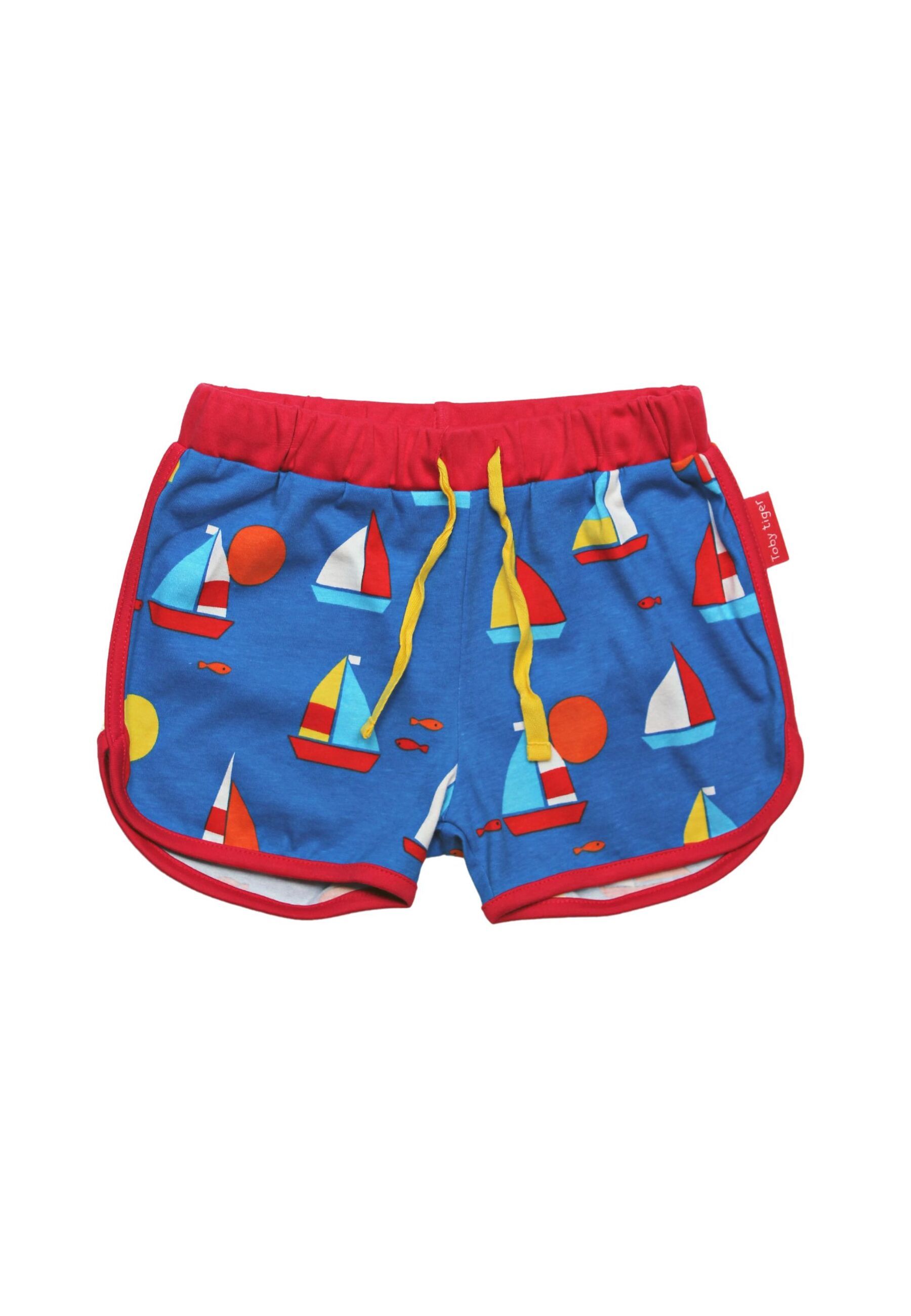 Toby Tiger Laufshorts mit Segelboot Aufdruck