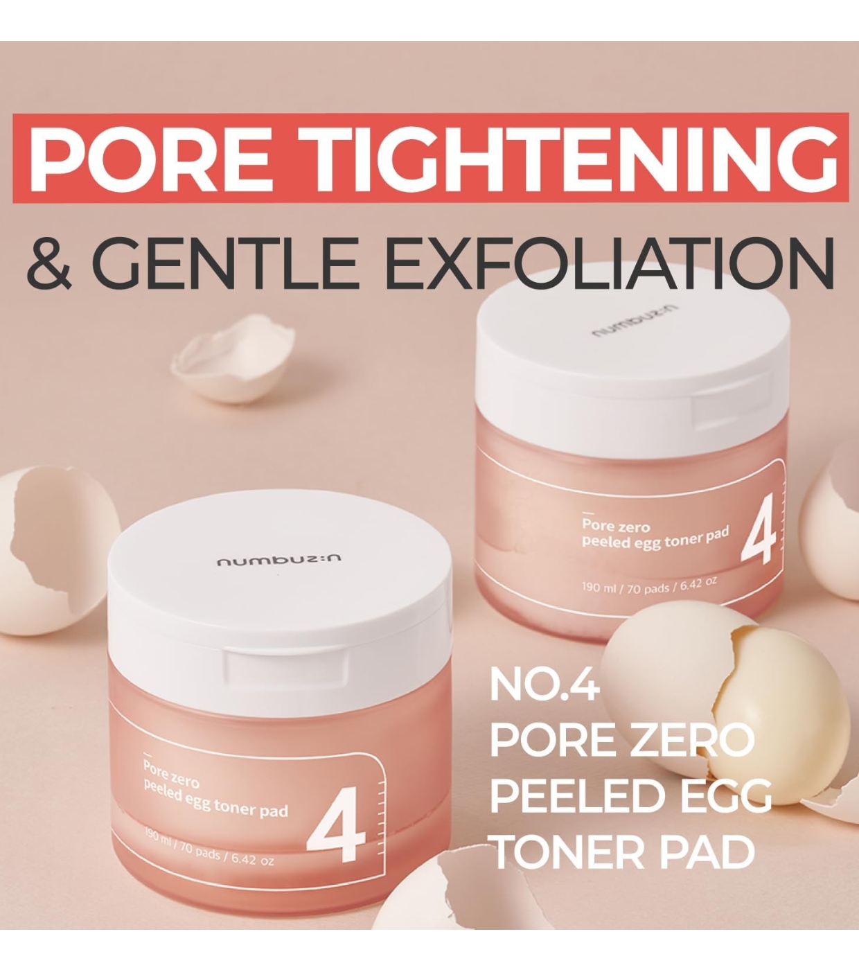 Numbuzin - Almofadas Tônicas Pore Zero Peeled Egg