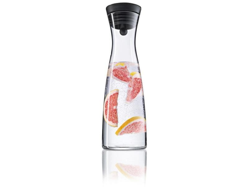 WMF Karaffe Basic 1.5 l, Schwarz/Transparent Wasserkaraffe öffnet und schliesst automatisch dank Close-Up Verschluss