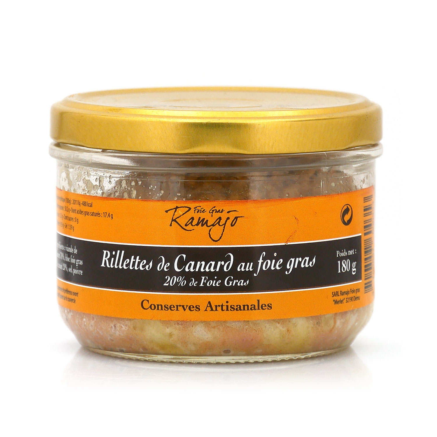 Rillettes de canard au foie gras (20%)