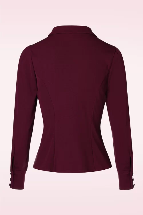 Hearts & Roses Frida blouse in bordeauxrood