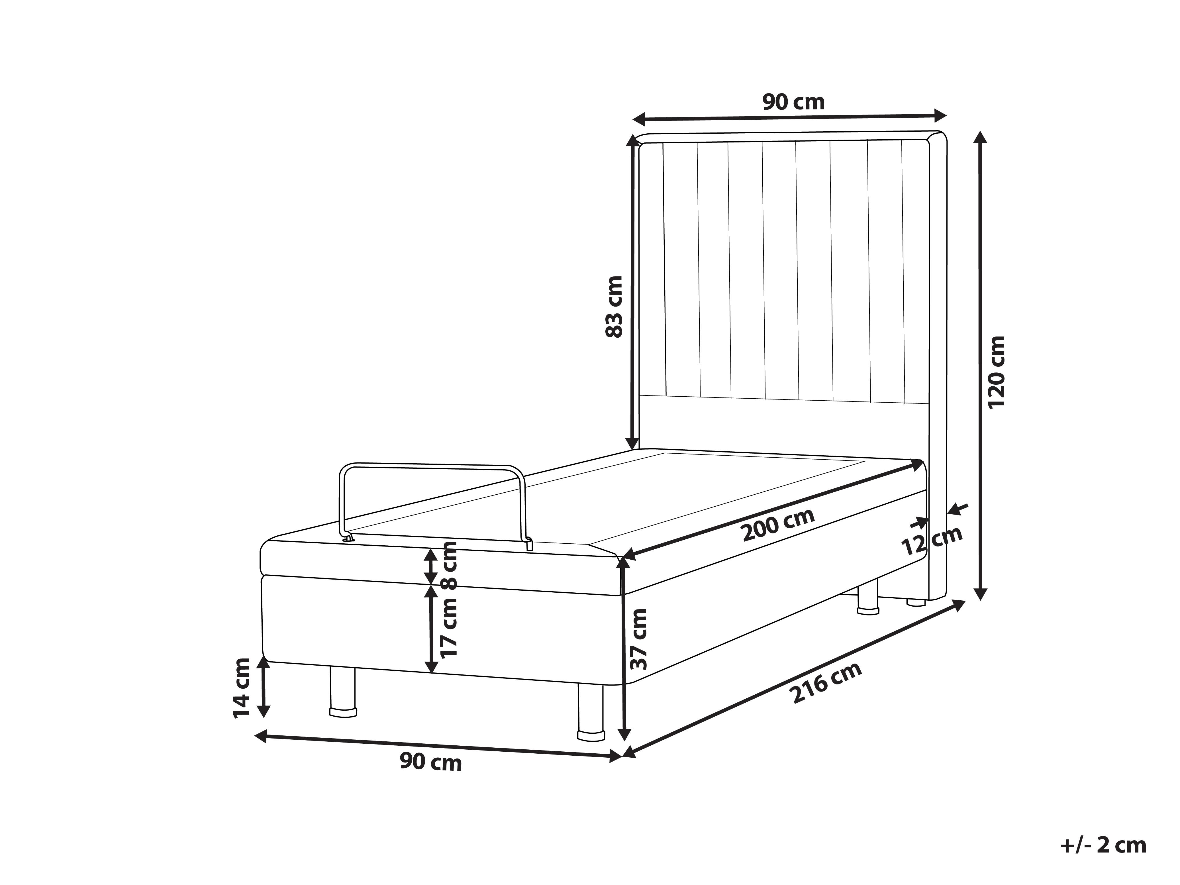 Verstelbaar bed Bouclé CASTELLAN 90 x 200 cm Gebroken wit