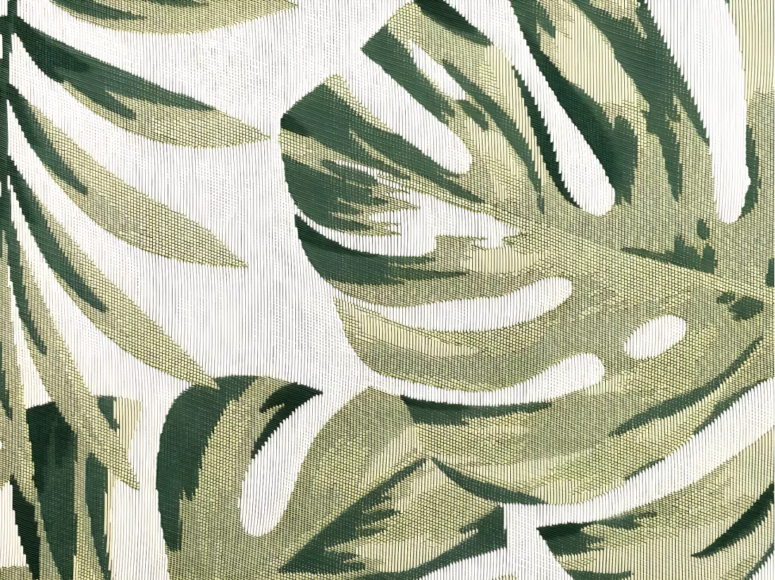 Tapis intérieur ou extérieur ethnique motifs feuilles - 150 x 200 cm - Vert - PALMO