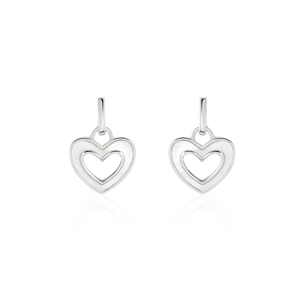 Boucles D'oreilles Pendantes Clarity Argent Blanc Nacre