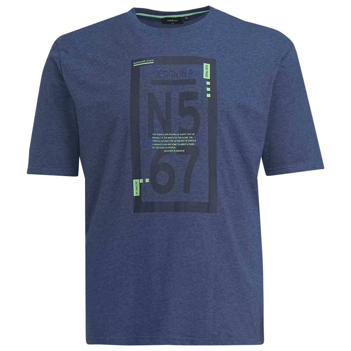 VanVaan Herren-T-Shirt mit großem Print blau