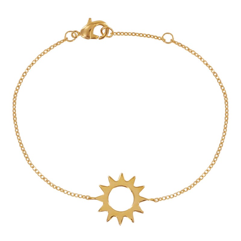 Bracelet Plaqué Or Soleil Ajouré