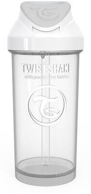 Twistshake Sugerørkopp 360ml, Hvit