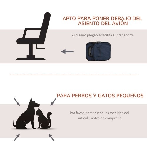 Bolsa azul para transporte de animais de estimação