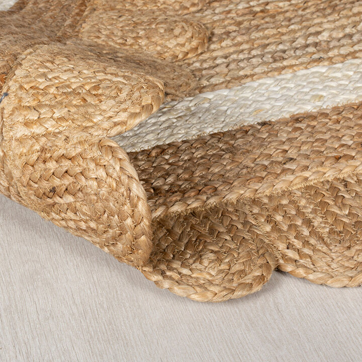 Jute vloerkleed - Grazo Naturel/Wit