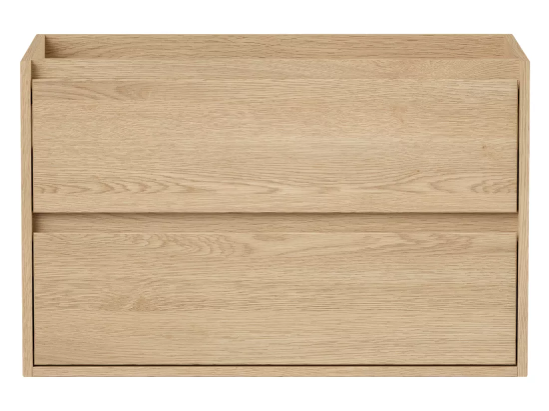 Meuble sous vasque suspendu - Placage chêne - 80 cm - MILIPAM