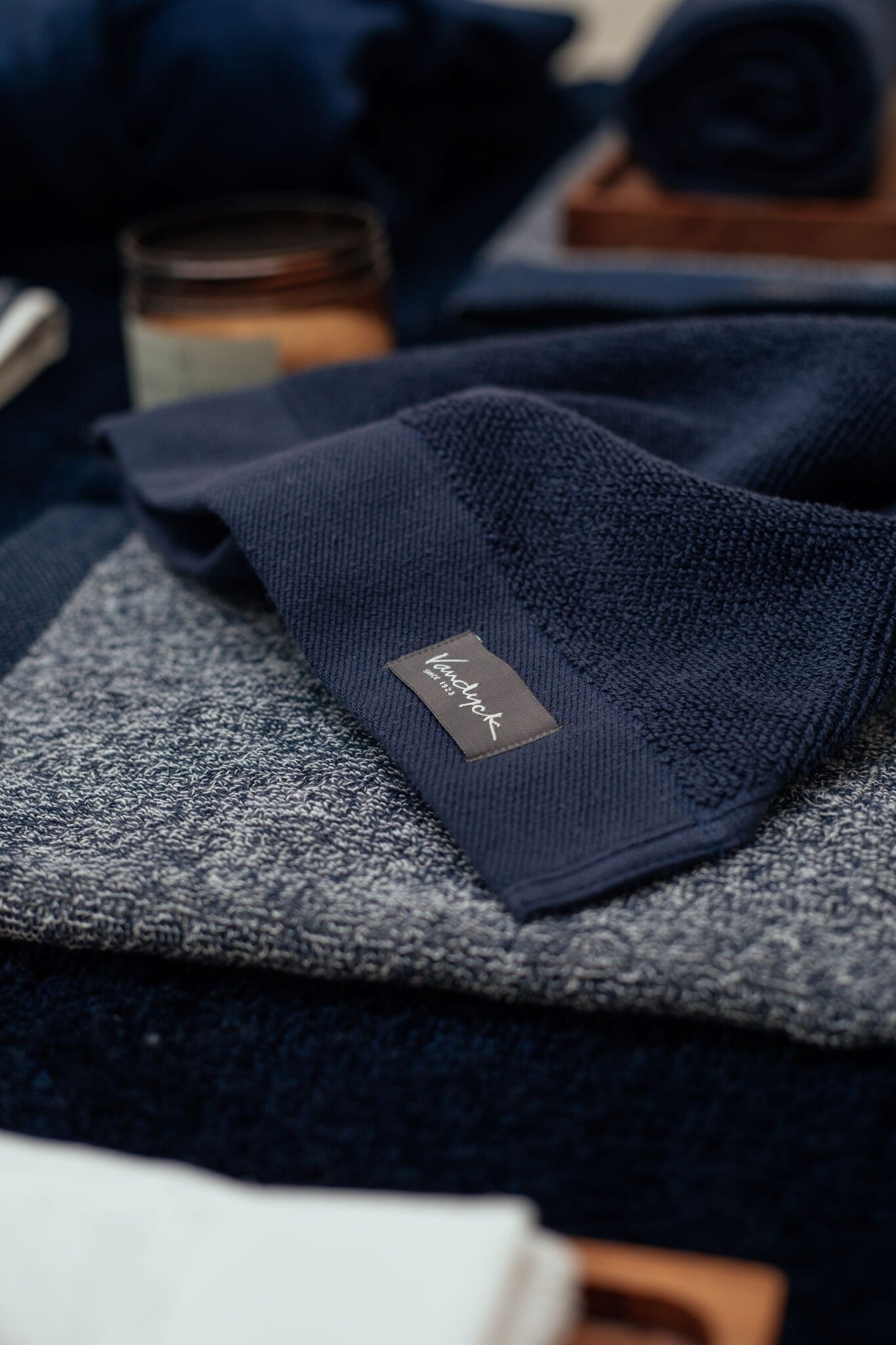 Washand Home Uni Blue Ink | Blauw | Katoen