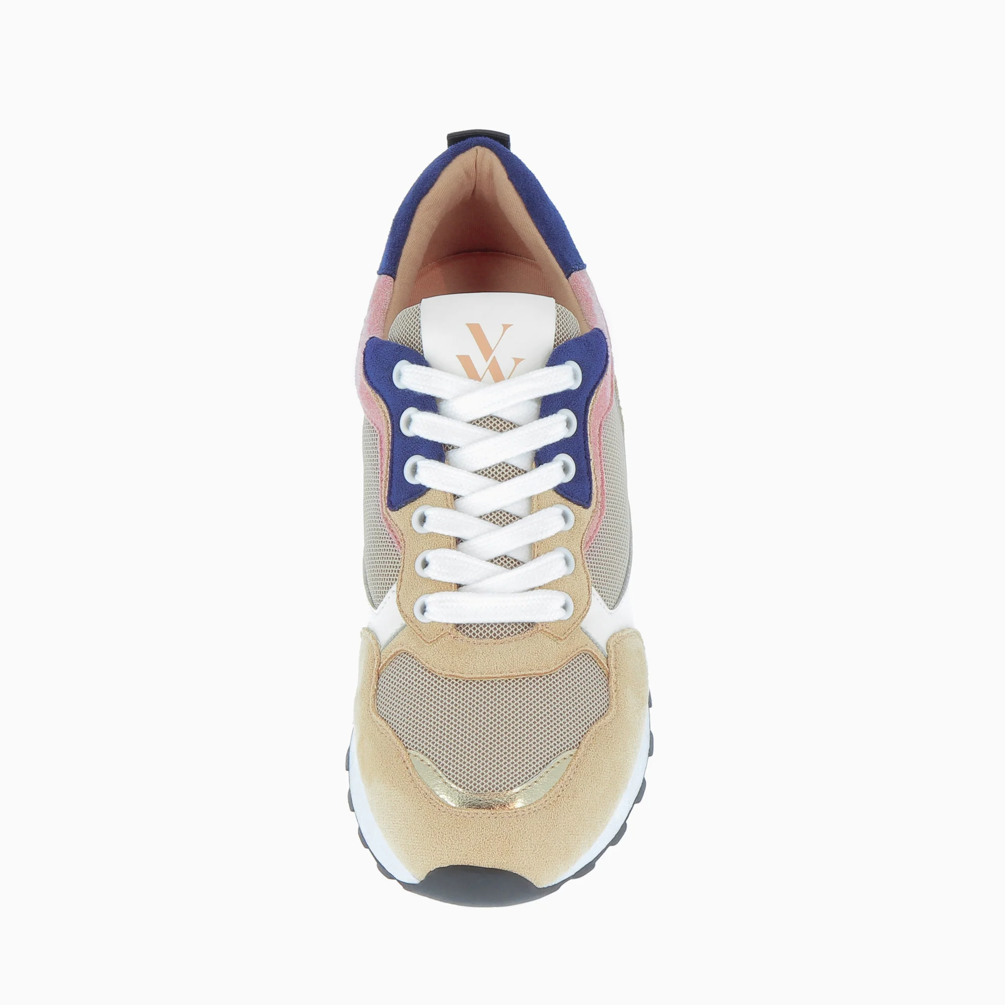 Sneakers-Baskets Nolwenn beige et marine à semelle running