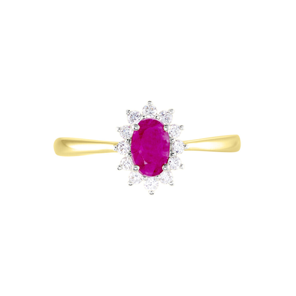 Bague Or Jaune Vladimir Rubis Diamants