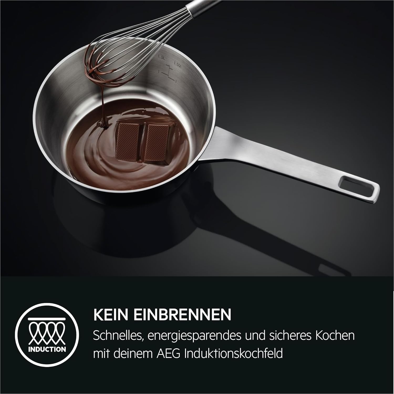 AEG Induktionskochfeld autark 80cm – Made in Germany – 4 Flex-Zonen mit Powerfunktion – 14 Stufen – SuperFlat Rahmen – Timer – Touch-Bedienung – kompatibel mit Haubenautomatik /TO84IA0FXB