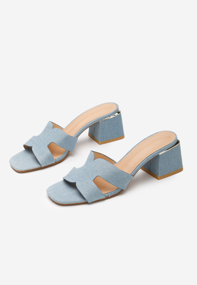 Mules à talon épais denim Velmia