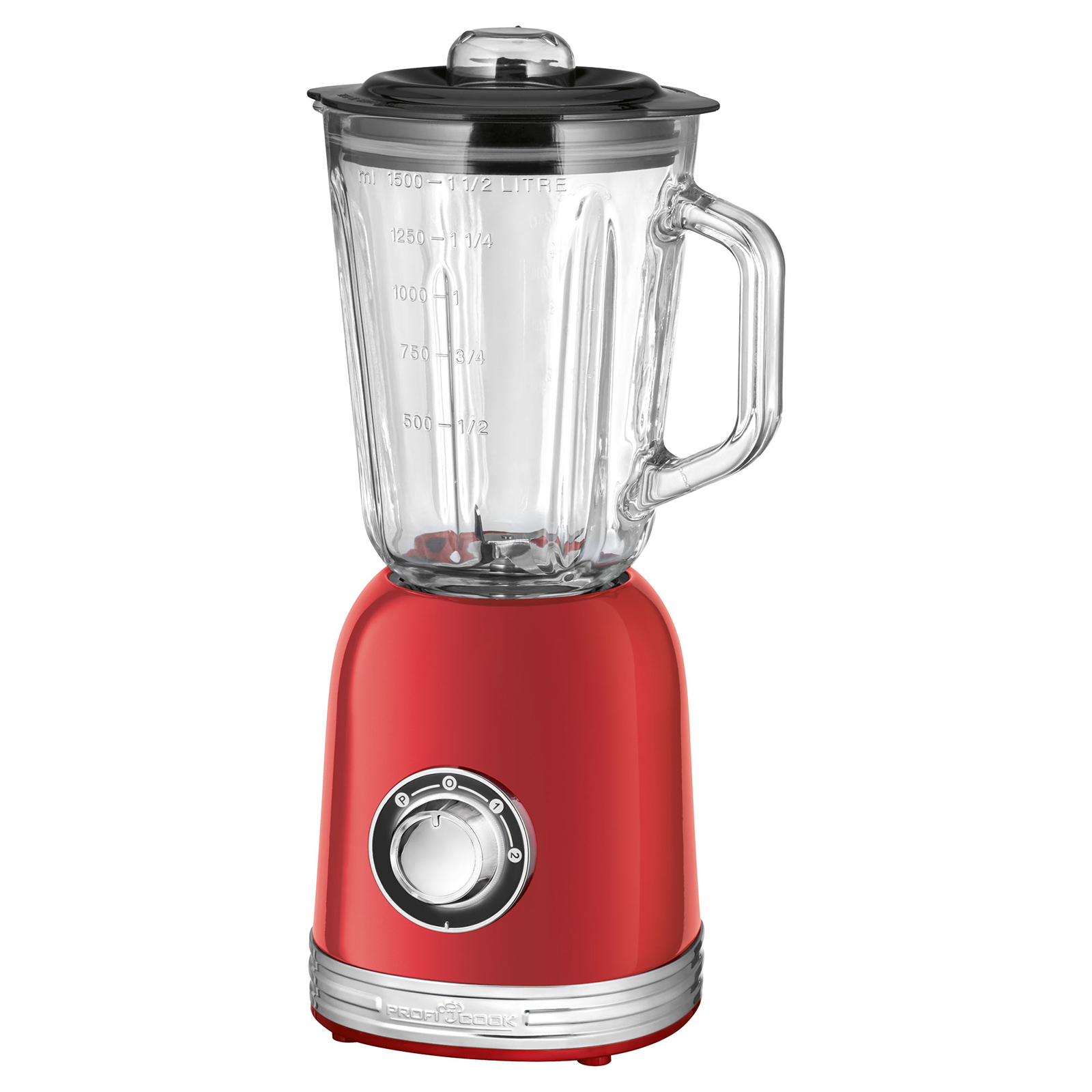 PROFICOOK Universalmixer - Edelstahl-rot - Vintage-Look