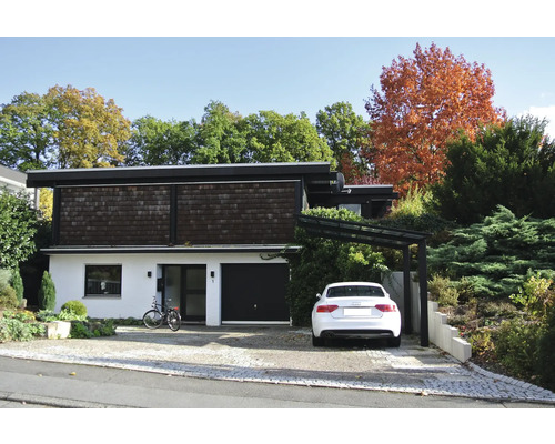Ximax Linea Type 60 enkele carport, geanodiseerd aluminium, speciale lengte + speciale breedte XS 243,1 x 555,8 cm, zwart