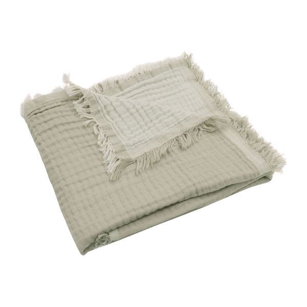 Jollein Fringe Wiegdeken - Hydrofiel - Olive Green / Ivory