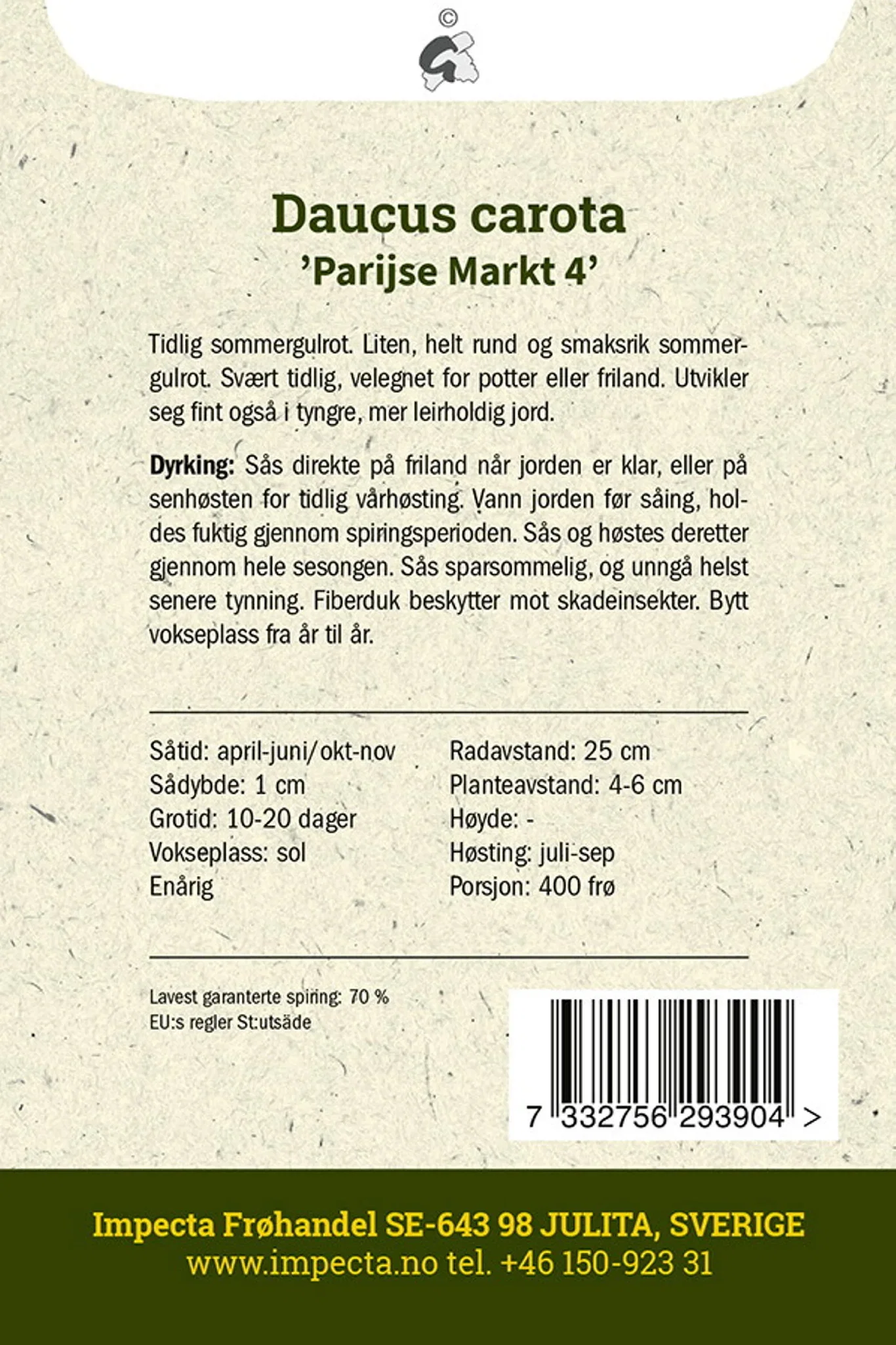 Daucus carota 'Parijse Markt 4' Sommergulrot 'Parijse Markt 4'