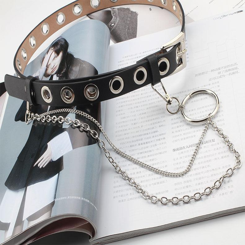 Rofuka - Kunstleren riem met ketting