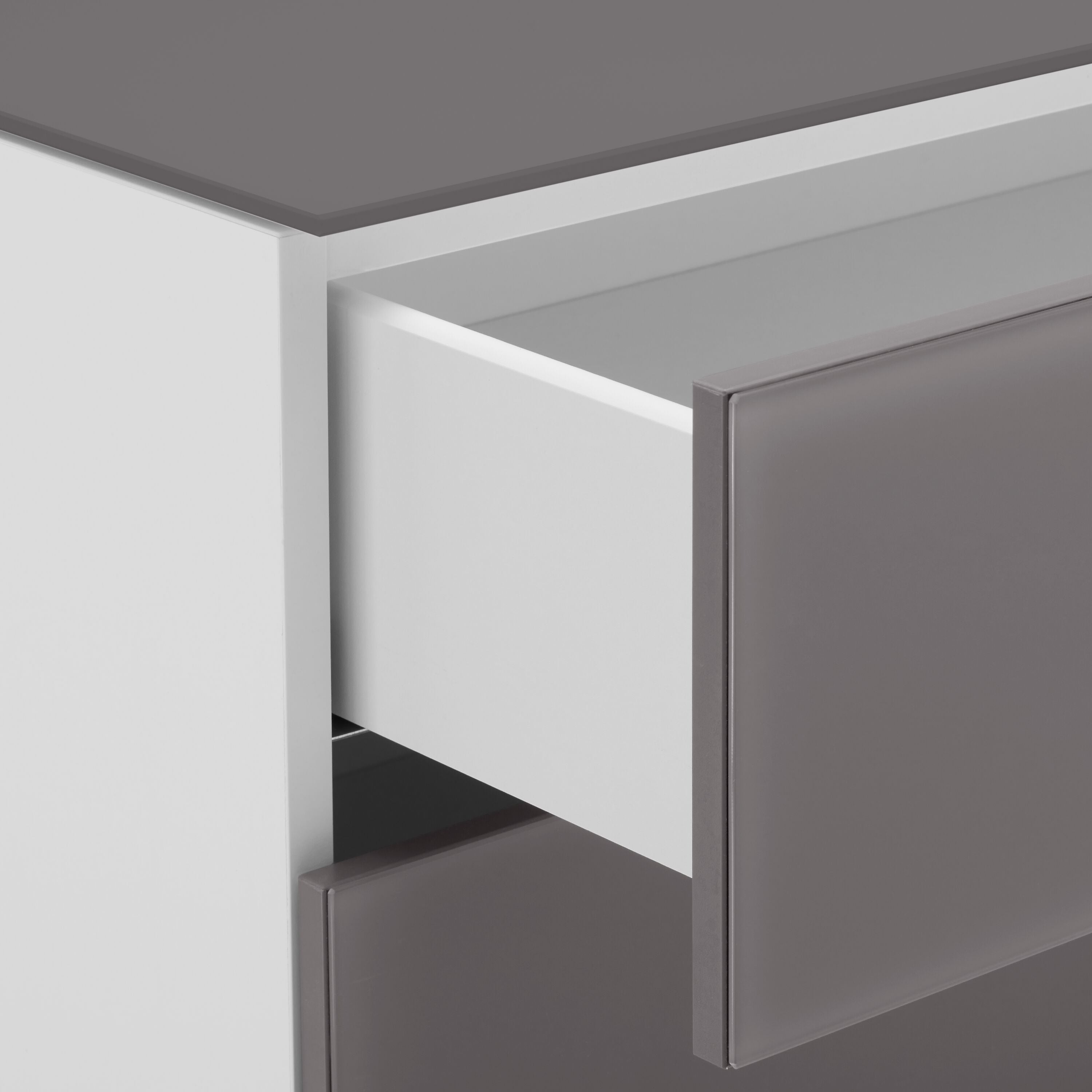 MODUL Kommode - Dunkelgrau / B: 90.0 cm x T: 43.0 cm x H: 98.0 cm