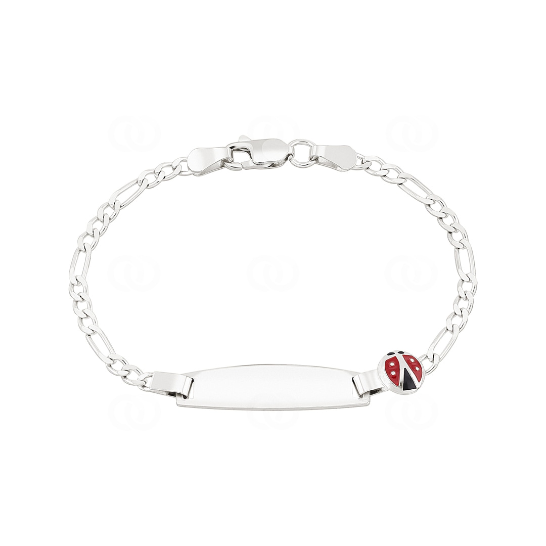Gravurarmband Figaro 925 Silber mit Marienkäfer