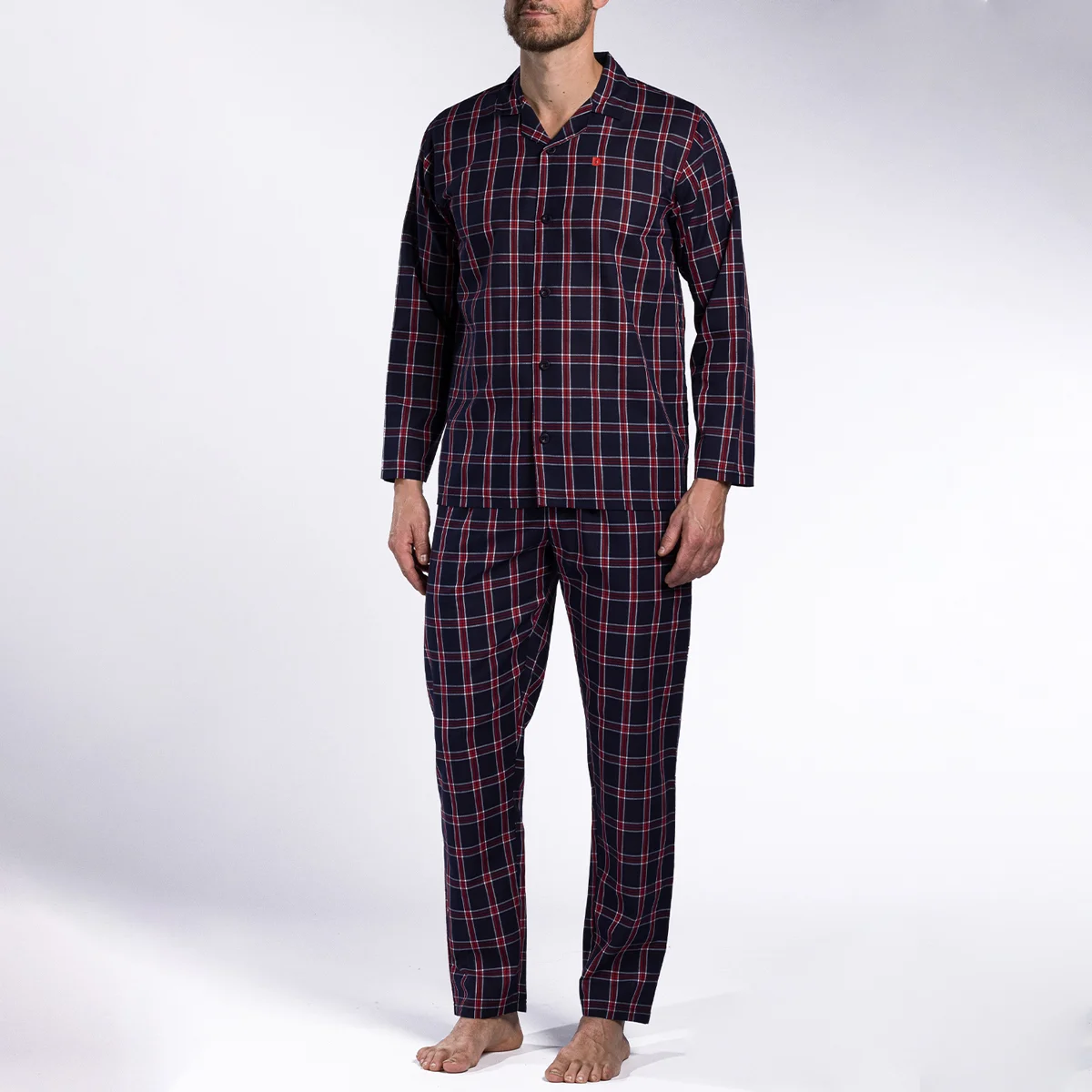 Pyjama homme HOME carreaux/bleu foncé