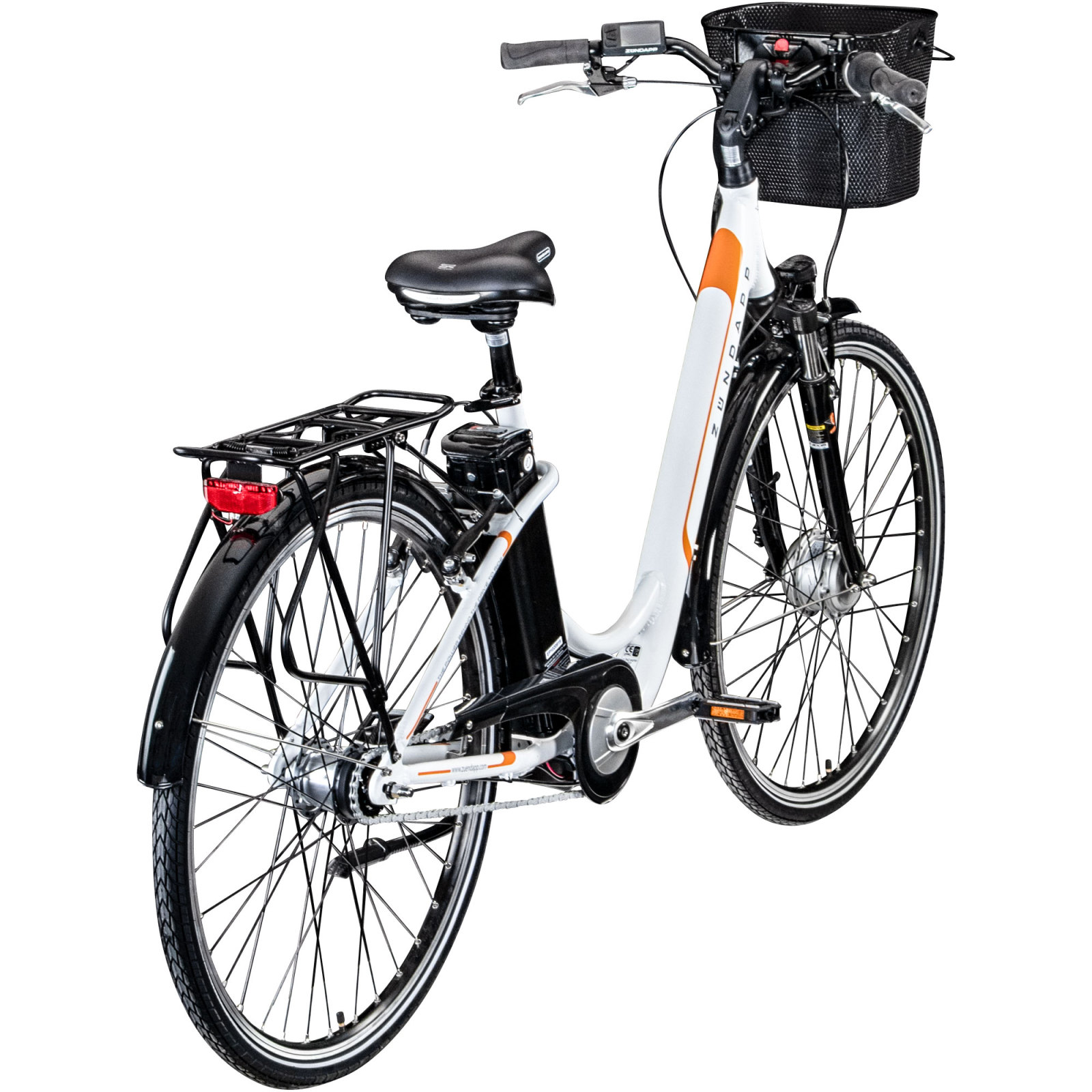 Zündapp Elektro Damenrad Z517 - weiß-orange - 48 cm Rahmenhöhe