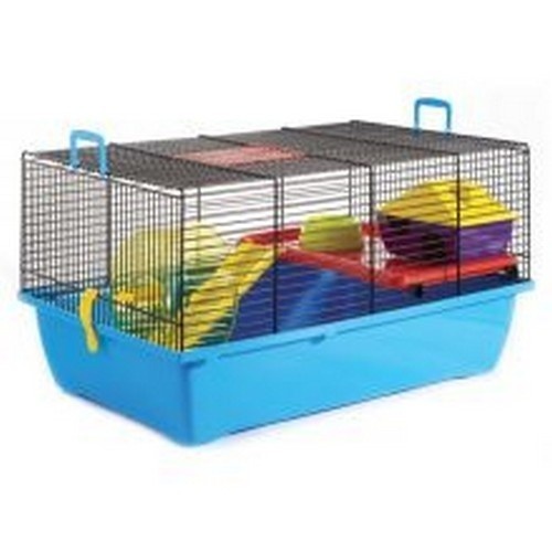 Gaiola em formato de casinha para hamster, várias cores