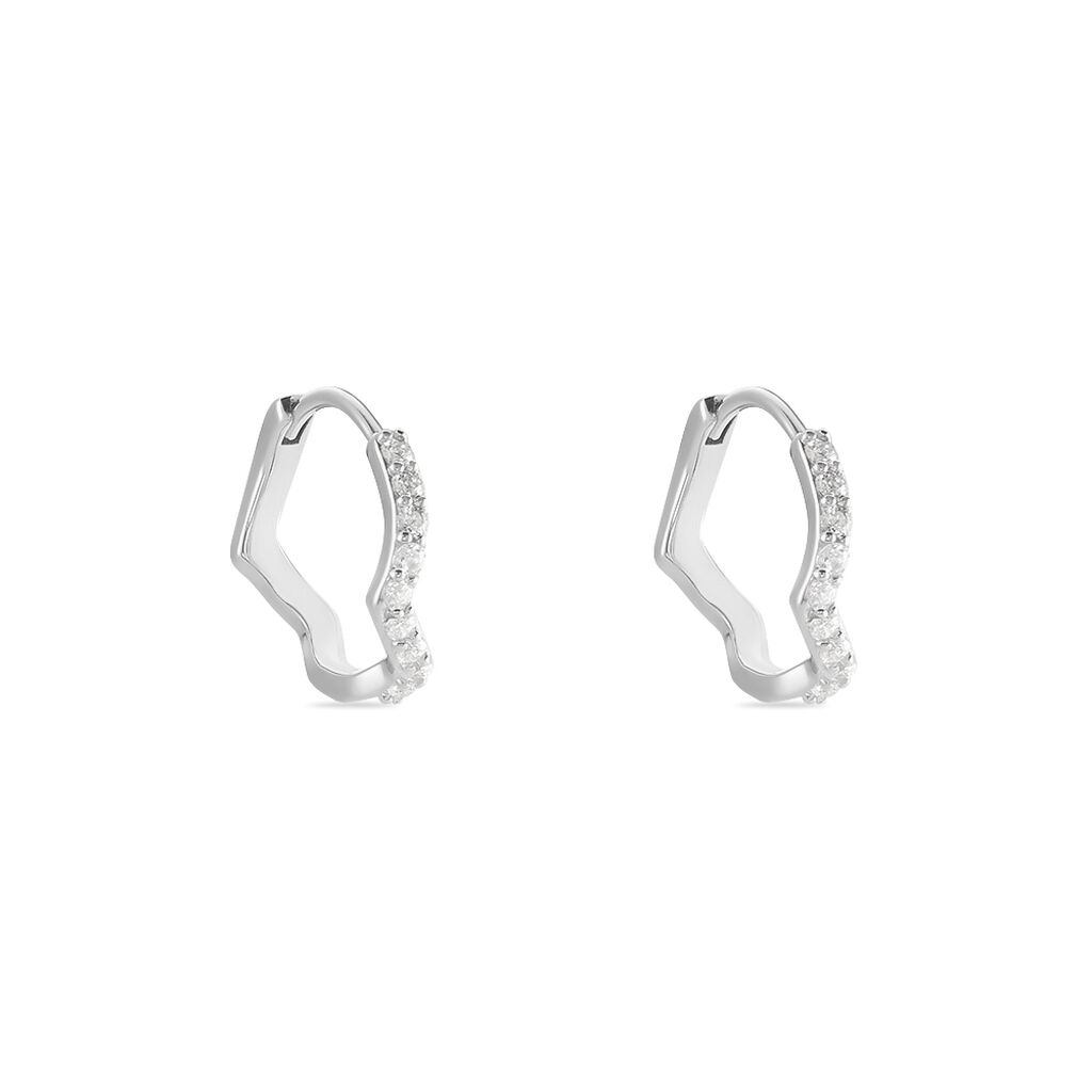 Créoles Kaylin Argent Blanc Oxyde De Zirconium