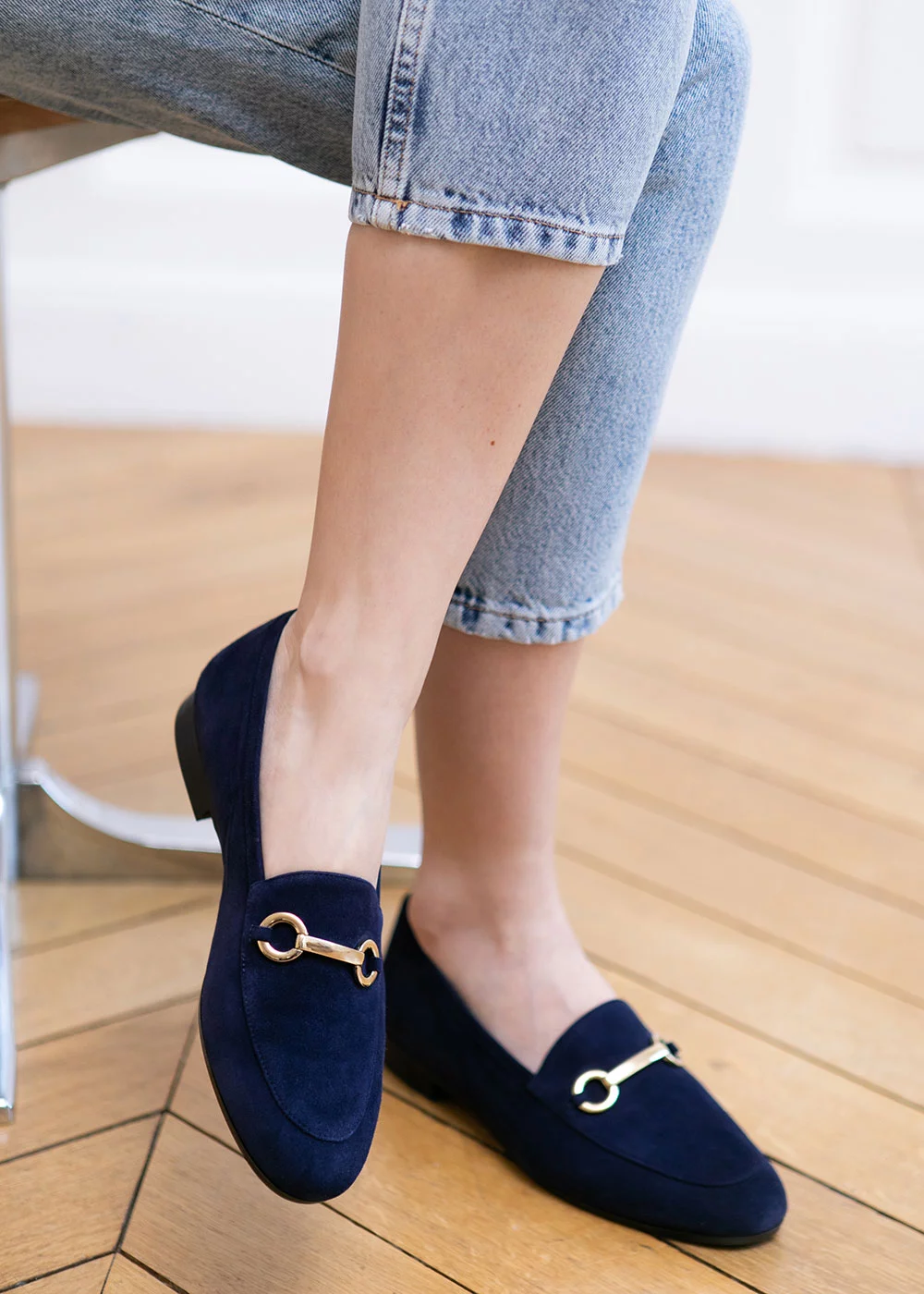 MOCASSIN MORS LA HAVANE VELOURS MARINE